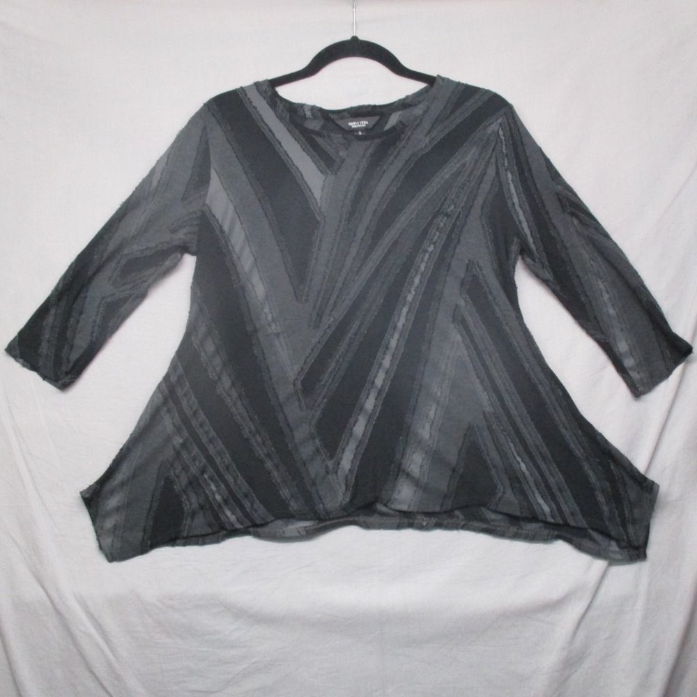 Simply Vera Blouse Black And Gray Women Size | S‎